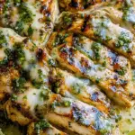 Grilled salsa verde pepper jack chicken with lime and cilantro