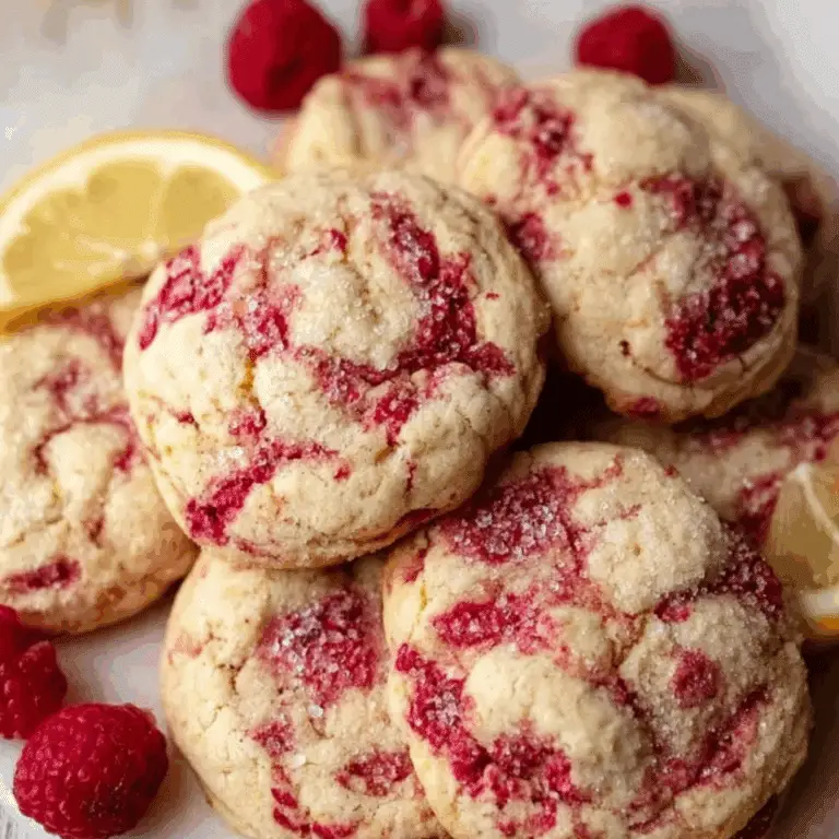 Freshly baked lemon raspberry cookies with sugar topping