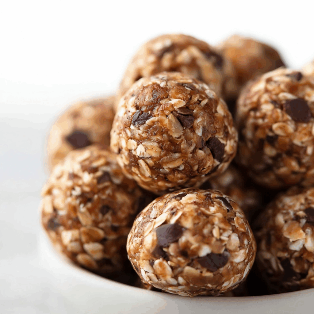 no bake oatmeal balls on plate
