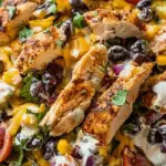 Zesty Southwest Chicken Salad with grilled chicken, black beans, and creamy dressing