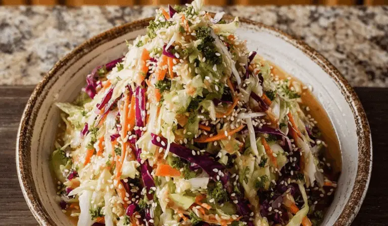 Crunchy Asian Cabbage Slaw with Addictive Sesame Dressing