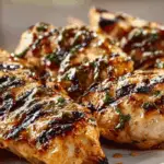 Key West Grilled Chicken with fresh herbs and char marks on a plate
