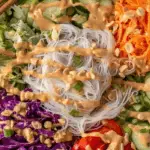 Spring Roll Salad with Peanut Sauce in a bowl