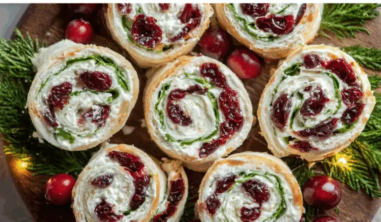Christmas Cranberry Pinwheels on holiday platter