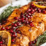 Christmas salmon holiday dinner table