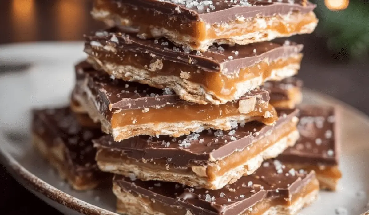 Saltine Candy Delight Also Known as Christmas Crack holiday treat