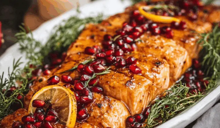 Christmas salmon holiday dinner table