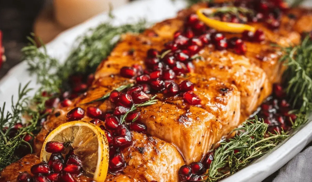 Christmas salmon holiday dinner table