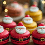 Santa Claus Macarons on Christmas table