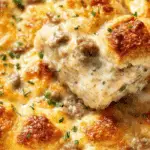 BISCUITS AND Gravy Breakfast Casserole fresh baked