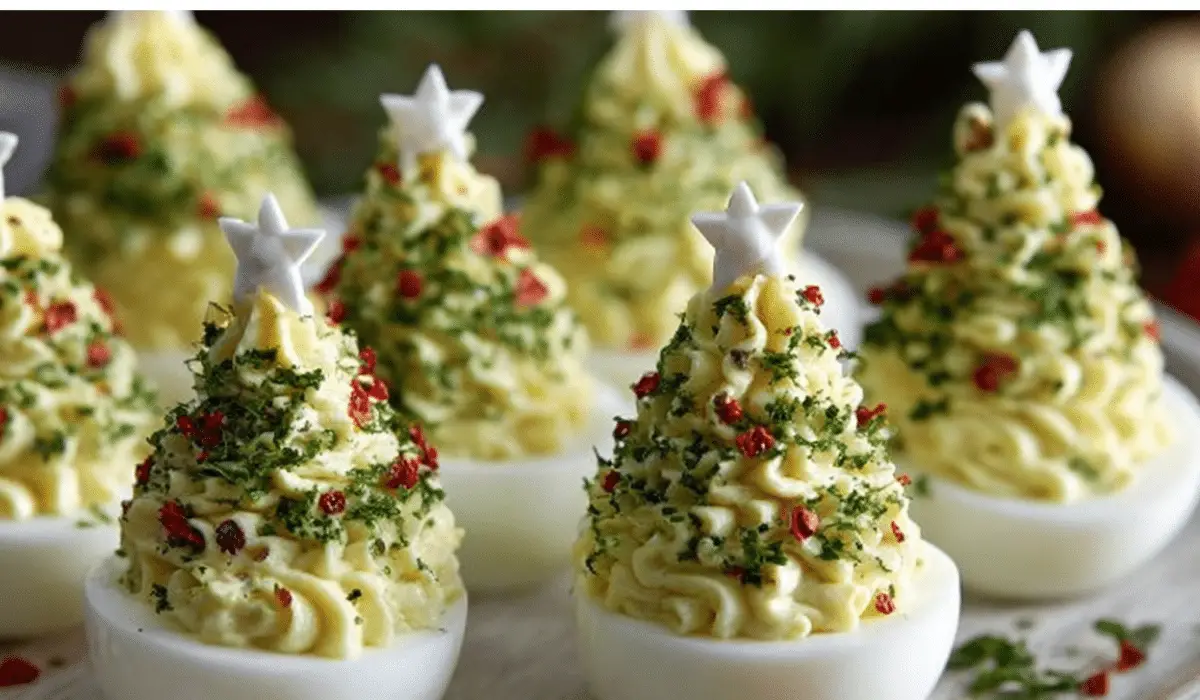 Deviled Egg Christmas Trees Holiday Appetizer