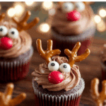 Reindeer Cupcakes on holiday table