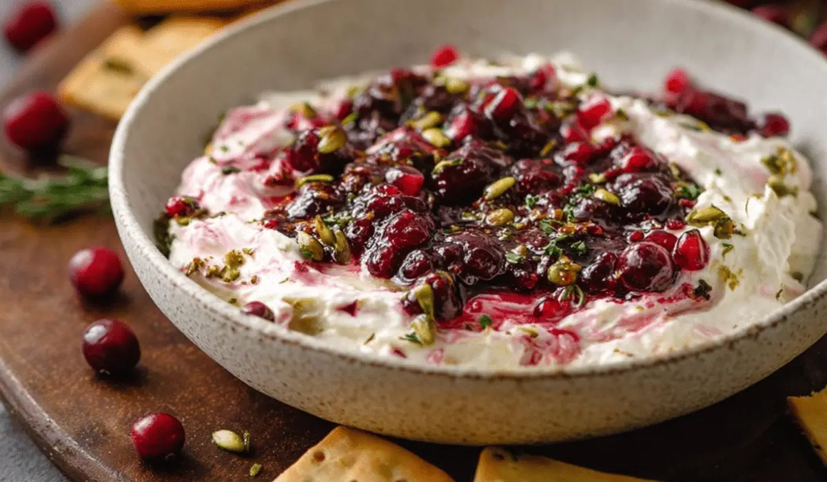 Cranberry Whipped Feta Dip holiday appetizer