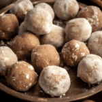 Old Fashioned Bourbon Balls on festive tray