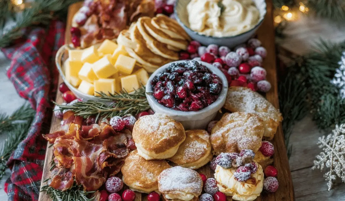 Festive Christmas Breakfast Charcuterie Board display