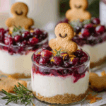 White Chocolate Cheesecakes with Mulled Wine Fruit holiday dessert