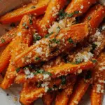 Roasted Garlic and Parmesan Carrots on plate