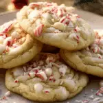 White Chocolate Peppermint Cookies on Holiday Table