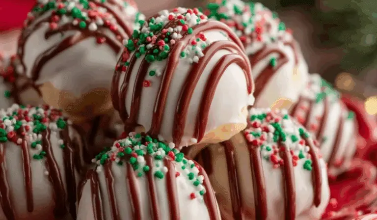 Little Debbie Christmas Tree Cake Truffles on festive plate