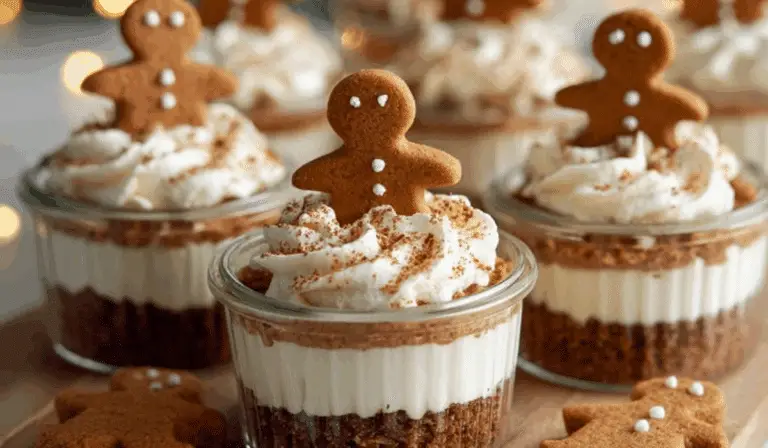 No-Bake Gingerbread Cheesecake Cups holiday