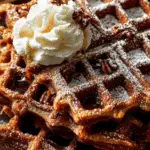 Easy Gingerbread Waffles served warm with toppings
