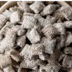 Homemade Muddy Buddies Chex Mix in bowl