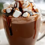 Slow Cooker Hot Chocolate in cozy winter setting