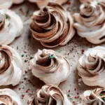 Chocolate Swirled Meringue Cookies on tray