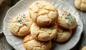 Almond Flour Sugar Cookies on a plate