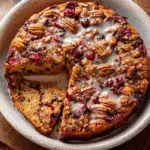 Cranberry Pecan Cake on a festive table
