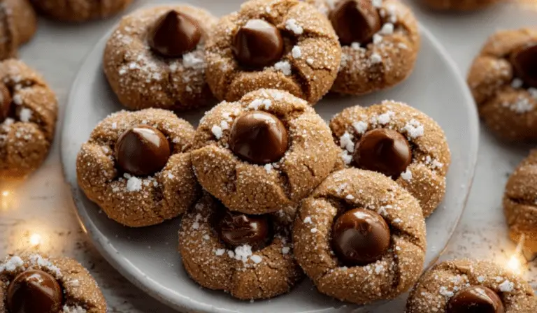 Gingerbread Blossoms freshly baked on a holiday plate