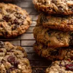 Big Fat Dark Chocolate Cranberry Oatmeal Cookies fresh from oven