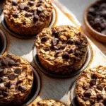 Chocolate Chip Baked Oatmeal Cups on table