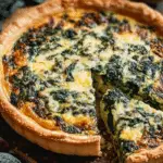 Spinach Quiche in flaky crust