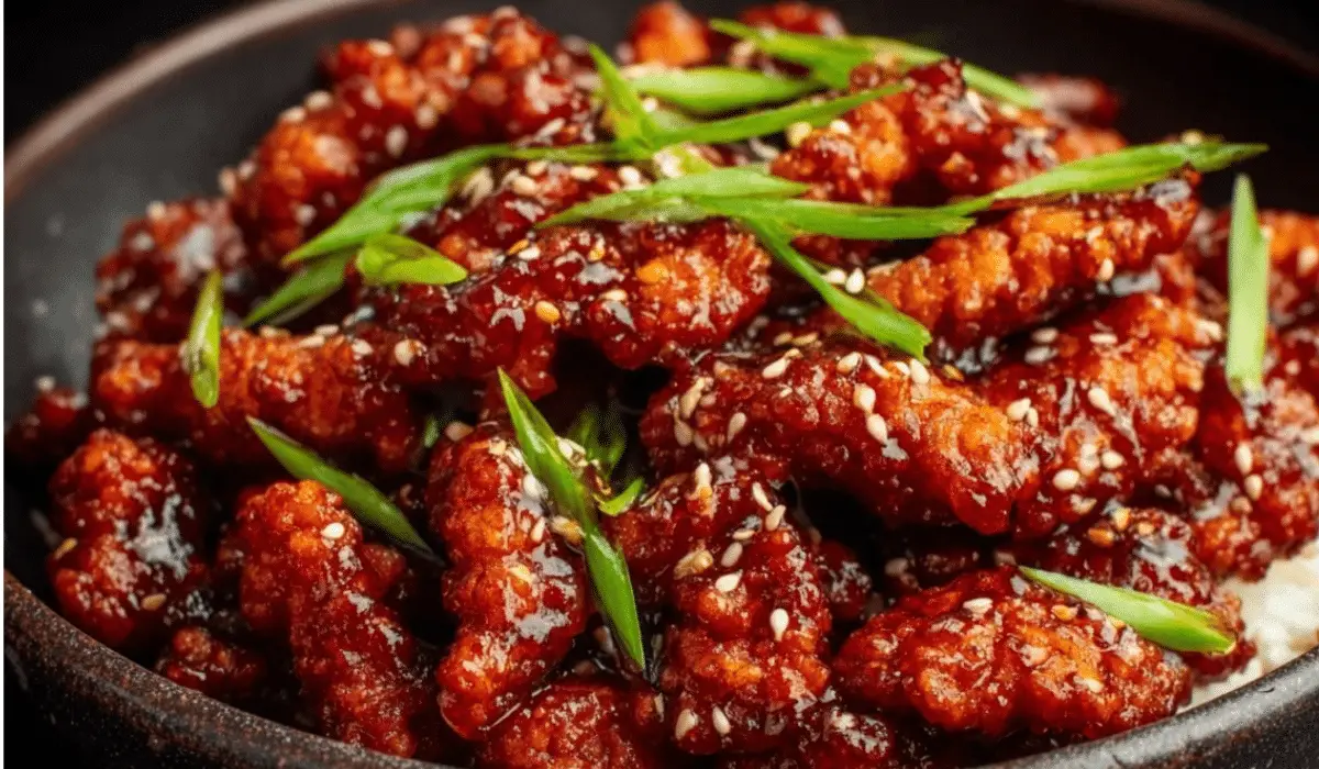 Spicy Dragon Chicken served with sticky glaze