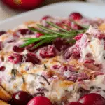 Cranberry Cream Cheese Dip with crackers and garnish
