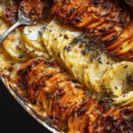 Cheesy Root Vegetable Gratin freshly baked