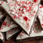 Homemade peppermint bark with candy cane pieces