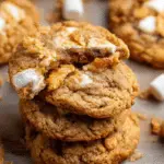Brown Butter Marshmallow Crispy Cookies Stack