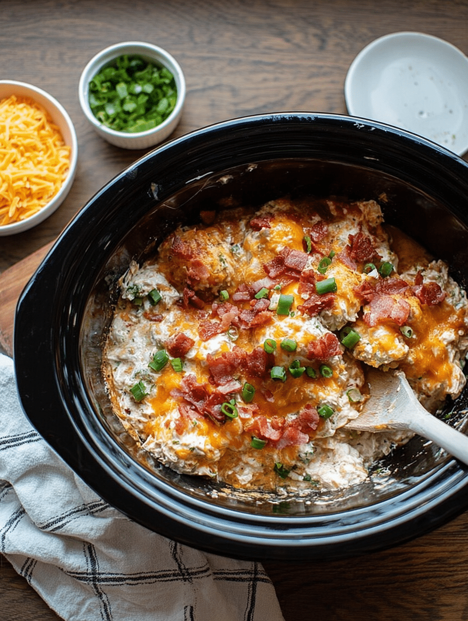 Delicious Slow Cooker Crack Chicken garnished with green onions, served in a bowl with rice.
